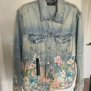 AMIRI FLORAL DENIM JACKET MEDIUM